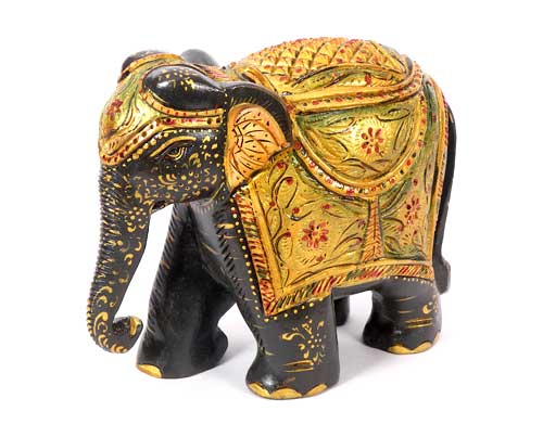 Black Wooden Elephant