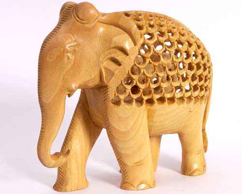 Embellished Wooden Elephant