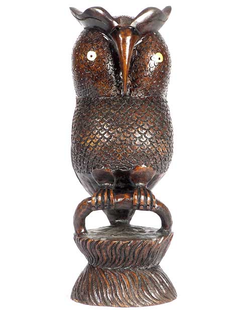 Handcarved Wooden Owl