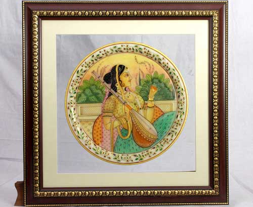 Meera on Marble Painting