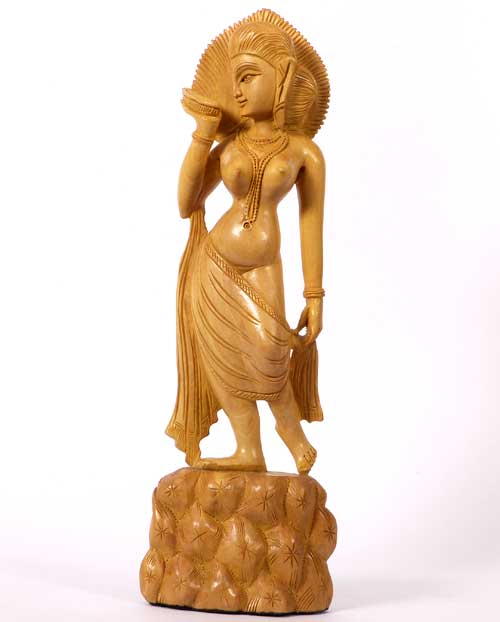 Woman Statue in Wood