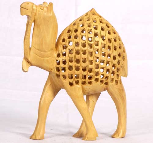 Wooden Camel Statue