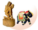Carved figurines in india