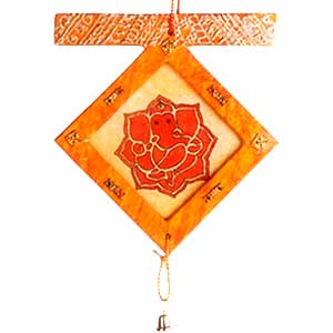 Ganeshji Latkan (Hand made paper in Orange Color)