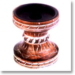 Antique Finish Wooden Candle Holder(Hour-Glass shape in Brown)