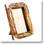 Antique Finish Wooden Photo Frame (Metallic Corners 5 x 3.5 inches)
