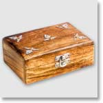 Antique Finish Wooden Box, Metallic Work (Plain-Ambi 6 x 4 inches)