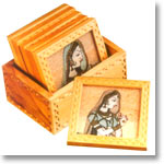 Square wooden coasters with Gem Stone Painting and holder