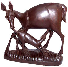 Handcrafted Deer and Fawn