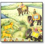 Shah Jahan hunting lions at Burhanpur