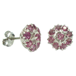 silver-earring-burmese-ruby