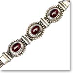 Red Onyx Silver Bracelet