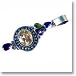 Stone Studded Silver Pendant