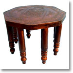 Eight legged embossed table