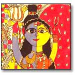 Ardhnareshwar-Madhubani Painting