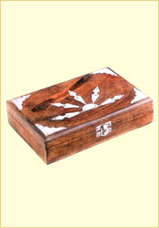 Antique Finish Wooden Box (Silver Sunrise 9 x 6 inches)