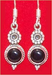 Black Onyx Silver Earrings: Queens Collection