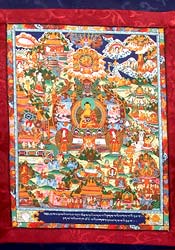 Buddha Life Story � Red Thangka