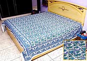 Blue Cotton Bed Spread 
