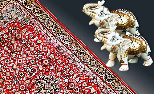 Woolen Carpet with Decorative Elephants Set