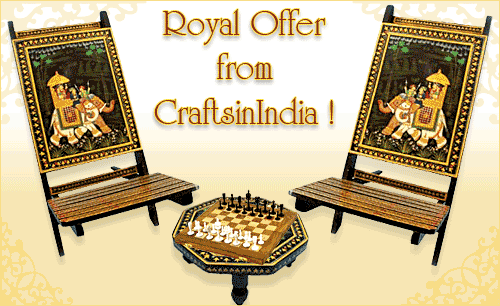Wooden Chairs and choki with chess set