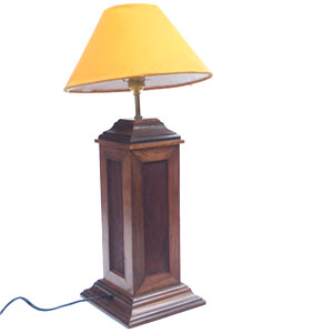 Brass Inlaid Wooden Lamp Shade