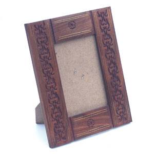 Brass Inlaid Wooden Picture Frame